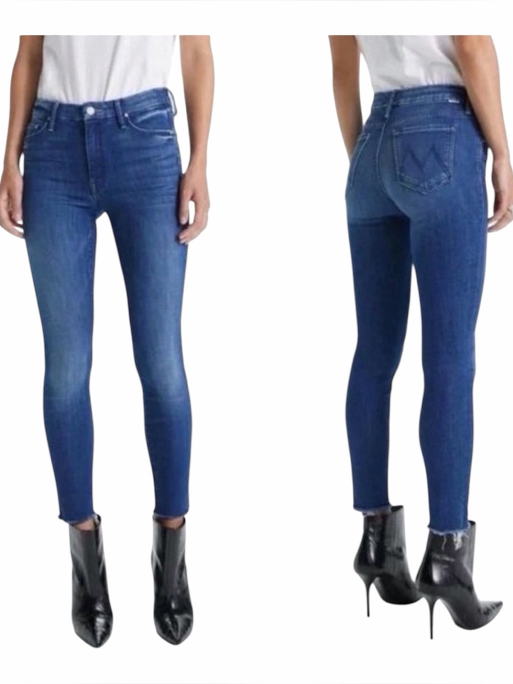 Mother The Looker Ankle Fray Skinny Leg Cropped Bazzar Adventures
